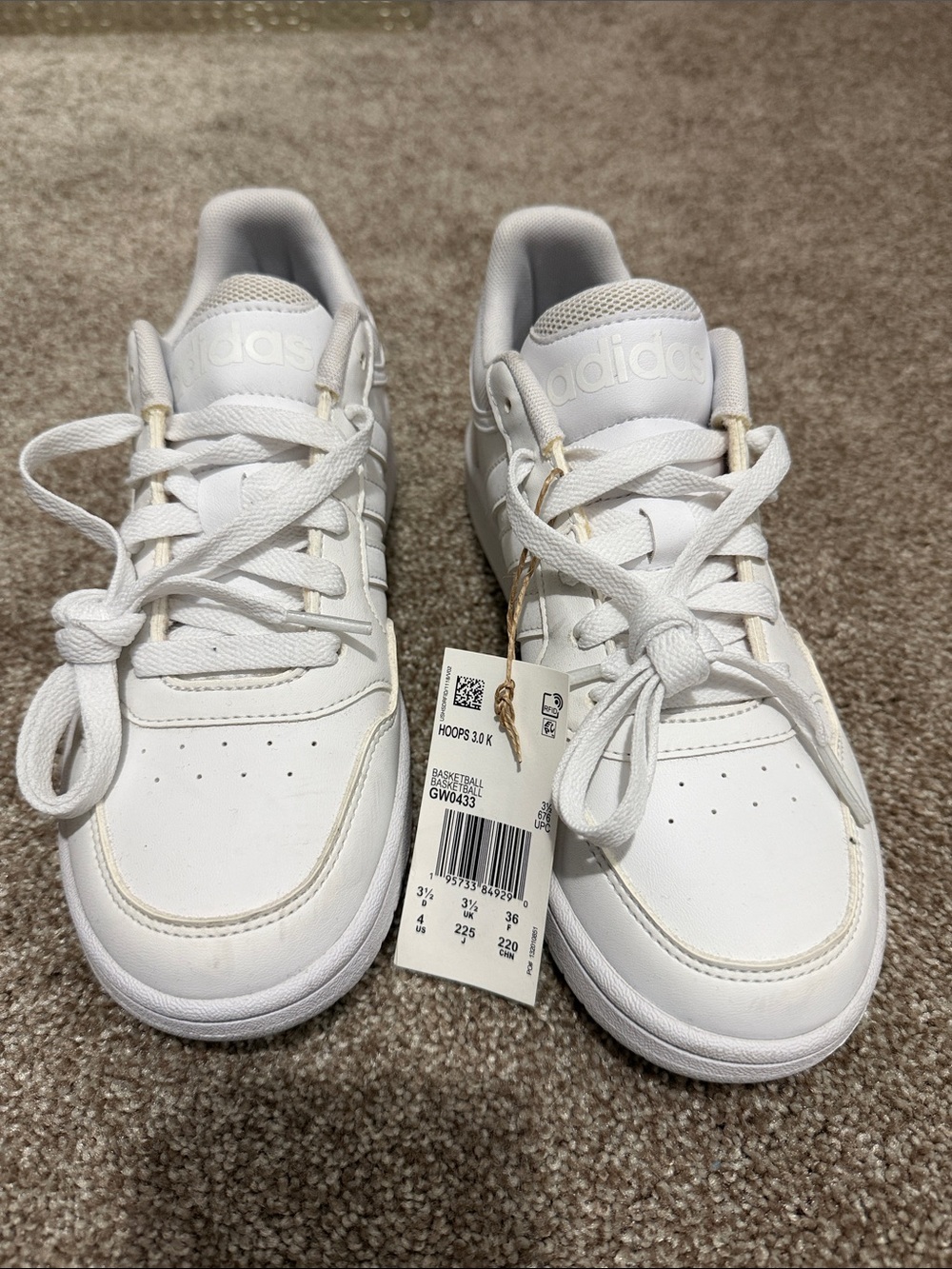 adidas Kids White Low-Top Sneakers